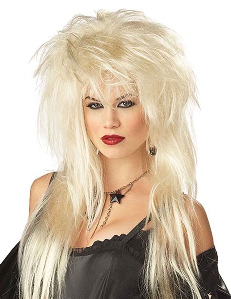 Glam Rocker Wig Blonde Kelly Bundy Big Blonde Halloween Costumes