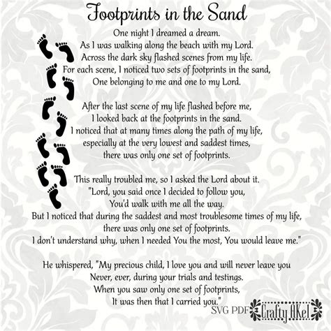 Footprints In The Sand Printable Printable World Holiday