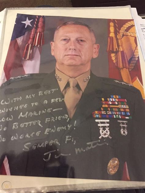 General James Mattis Autographed 8x10 Photo Rare Usmc Authentic