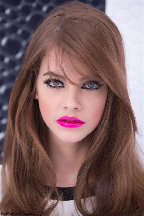 Barbara Palvin Bright Pink Lips And Eyeliner Bold Makeup Beauty Makeup