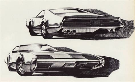 Oldsmobile Toronado Styling Sketches From Mitchell Era Car Design