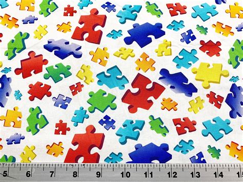 3d Autism Awareness Fabric12 Yard Of A 44 Wide 100 Etsy