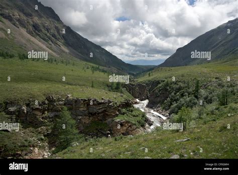 Canyon With River In Siberia Eastern Sayan Mountains Buryat Republic
