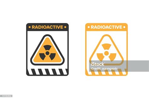 Vektor Desain Tanda Ikon Radioaktif Radiasi Nuklir Papan Ikon Bahaya