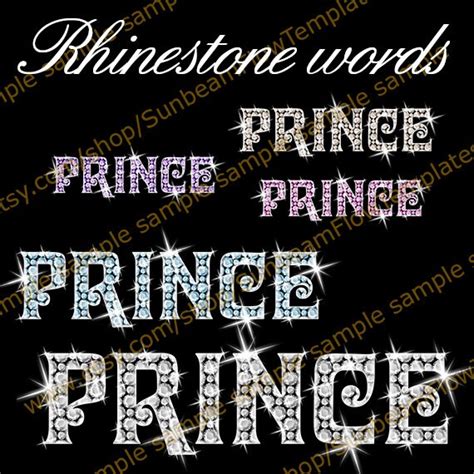Instant Download Rhinestone Words Prince 01 Clip Art Png Etsy