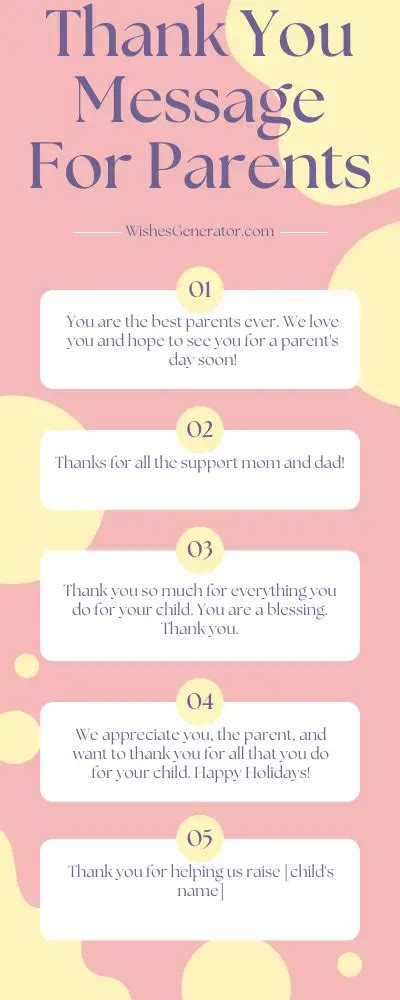 60 Thank You Message For Parents Appreciation Messages