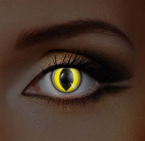 Filter 22mm contacts 22mm crazy cat eye halloween movie red contacts sclera tiger eye vampire white eye wild eyes wolf eye zombie. Glowing Yellow Cat Eye Contacts | Uv contact lenses, Eye ...