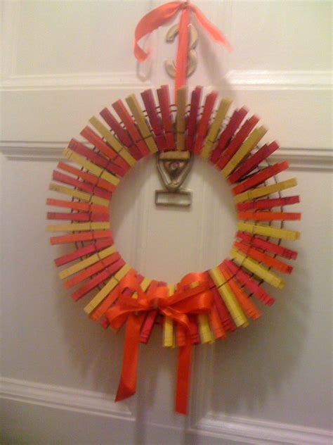 Clothespin Wreath For Bucket List Ideas Clothes Pin Wreath Door