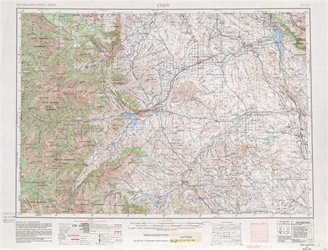 cody topographic map wy usgs topo  scale