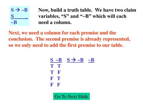 Ppt Truth Tables Powerpoint Presentation Free Download Id1296886