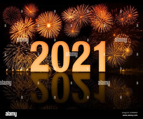 New Year 2021 Digits And Fireworks Stock Photo Alamy