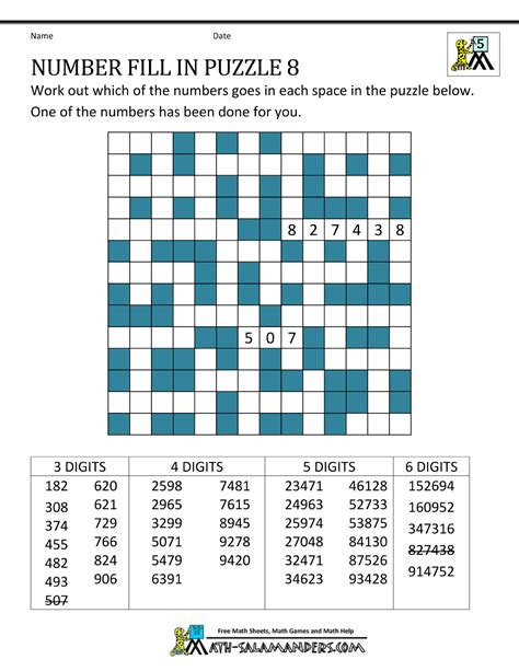 Fill In Printable Puzzles