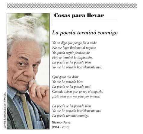 Poema De Nicanor Parra Poeta Chileno Que Falleció 2018