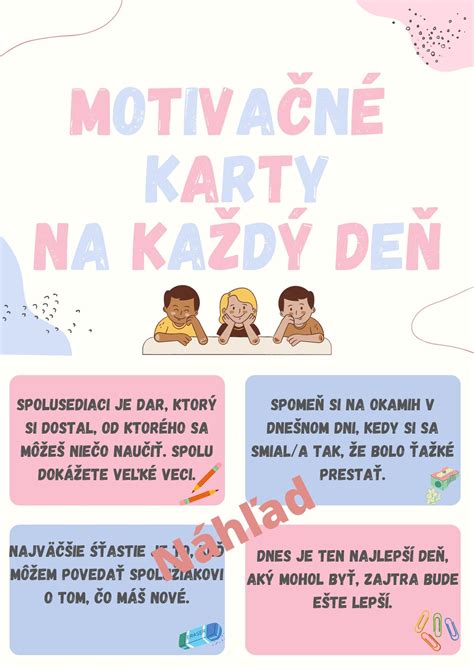 Motivačné Karty Na Každý Deň Slovenský Jazyk čítanie