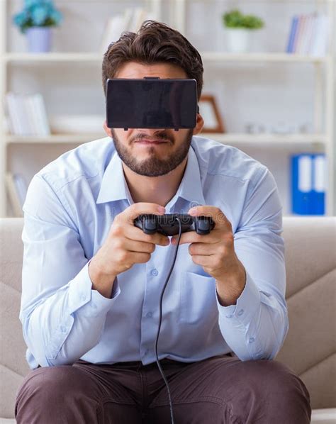 Student Gamer Playing Games At Home Stock Photo Image Of Enjoyment