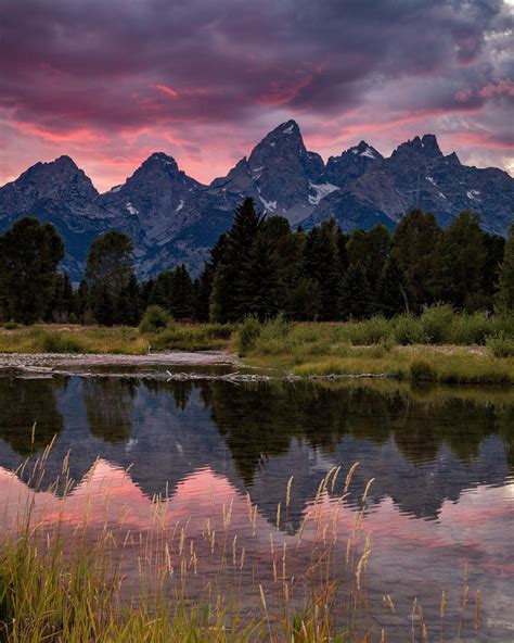 Storms Rolled In At Sunset Creating A Dramatic Sky Grand Teton