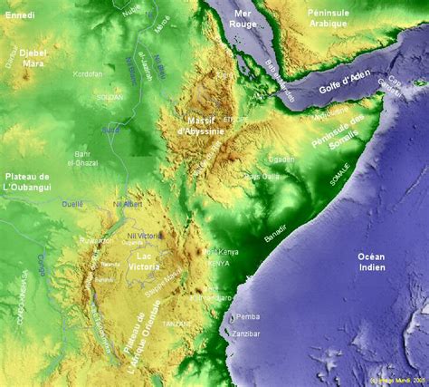 Carte De Lafrique Orientale Relief