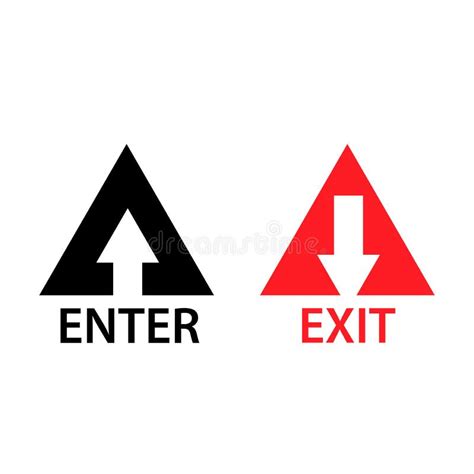 Exit And Enter Vector Icons Flat Design Stock Vector Illustration Of