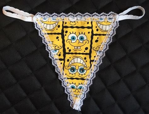 New Sexy Womens Spongebob Squarepants Gstring Thong Lingerie Etsy