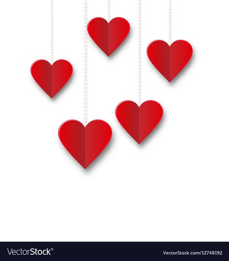 Background Hearts Hanging On Strings Royalty Free Vector