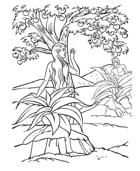 Dibujos de La Creación de Adán y Eva para Colorear para Colorear Pintar e Imprimir Dibujos