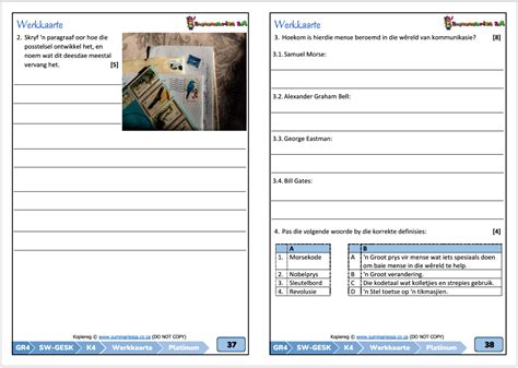 Graad 4 Sosiale Wetenskappe Sw Geografie En Geskiedenis Kwartaal 4