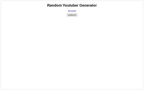 Random Youtuber Generator