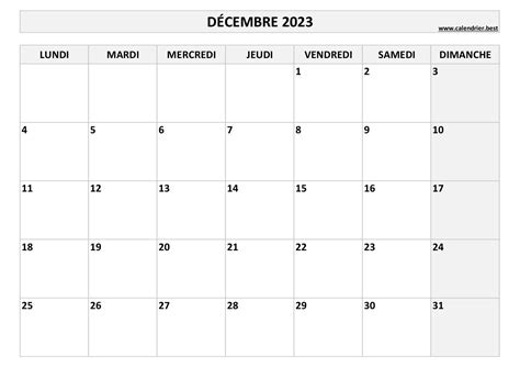 Calendrier Décembre 2023 à Consulter Ou Imprimer Calendrierbest