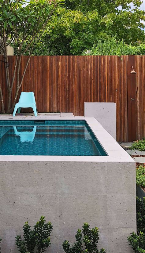 Raised Fully Tiled Pool By Tristanpeirce Landscape Architecture And