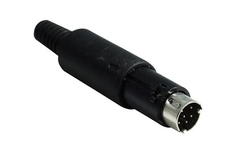 8 Pin Mini Din Male Connector 24 Awg Wire With Molded Strain Relief