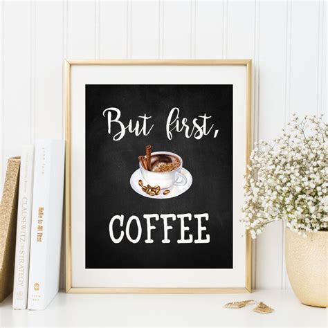But First Coffee Print Coffee Printable Coffee Wall Art Etsy
