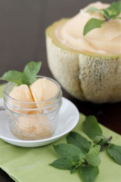 Cantaloupe Sorbet Sorbet Recipes Fresh Fruit Recipes Ice Cream Desserts