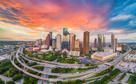 Houston Texas Usa Drone Skyline Aerial Panorama Stock Photo Download