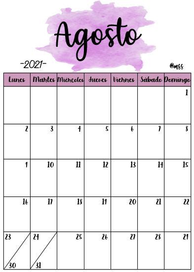 Agosto 2021 Calendario Para Imprimir Gratis Calendario Para Escribir