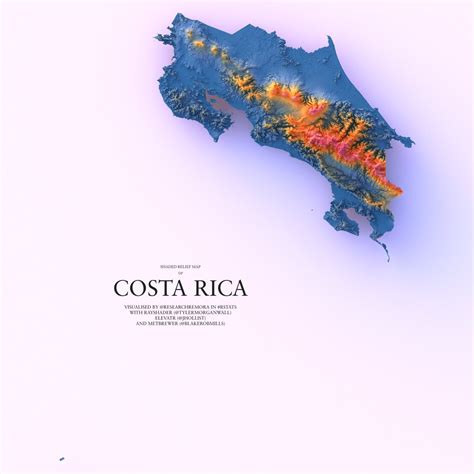 Shaded Relief Map Is Costa Rica By Maps On The Web
