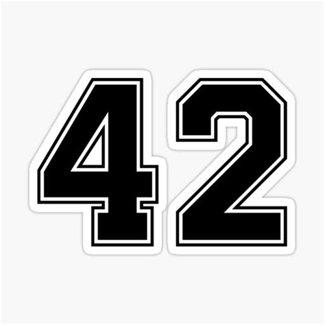 42 American Football Classic Vintage Sport Jersey Number In Black