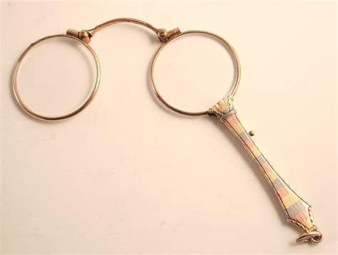 Antique 1890 Gold Fill Enamel Lorgnette Spectacles Eye Glasses Pa 00345 Removed Antique