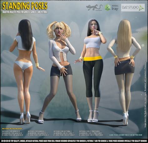 Standing Poses For G8 G3 And V7 3d Models For Poser And Daz Studio