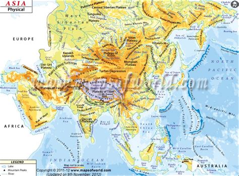 Asia Physical Map Physical Map Of Asia Mapa De Asia Mapa Fisico Mapas