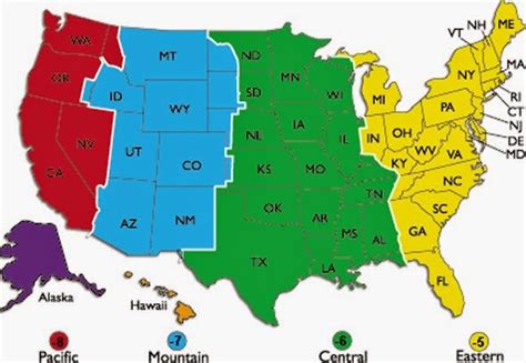 Mapa De Zonas Horarias De Estados Unidos Mapa De Estados Unidos