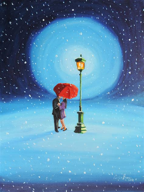 Couple With A Red Umbrella Painting By Gordon Bruce Pixels