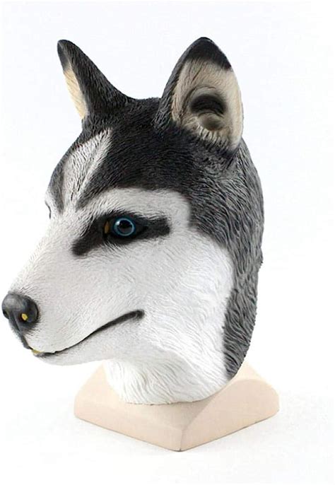 Halloween Siberian Husky Dog Latex Mask Novelty Costume
