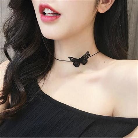 Lace Butterfly Choker Necklace For Woman Chocker Necklace Collar