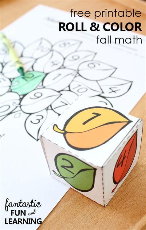 Free Printable Roll and Color Fall Math - Fantastic Fun & Learning
