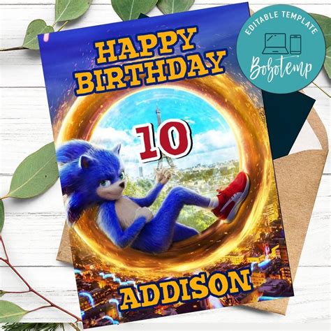 Get up to 35% off. Sonic Hero Birthday Card for Kids to Print at Home DIY ...