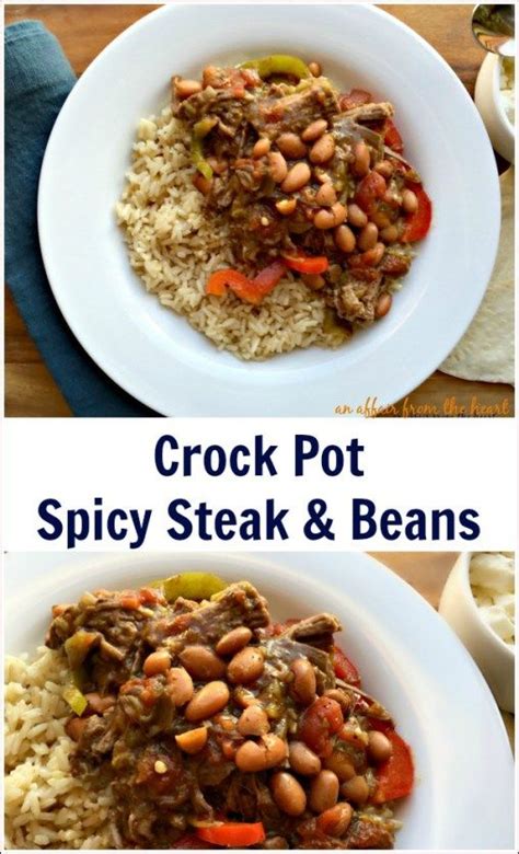 Don't worry about breaking noodles to fit the pasta in the crockpot. Crock Pot Spicy Steak & Beans | Recipe | Spicy steak, Steak, beans recipe, Healthy crockpot recipes