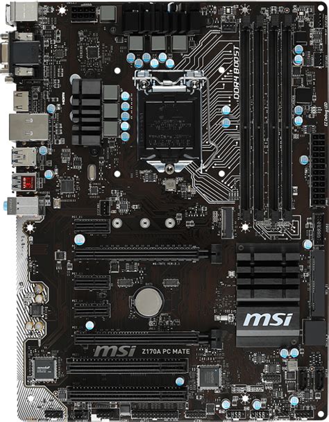 Msi Z170a Pc Mate Motherboard Specifications On Motherboarddb