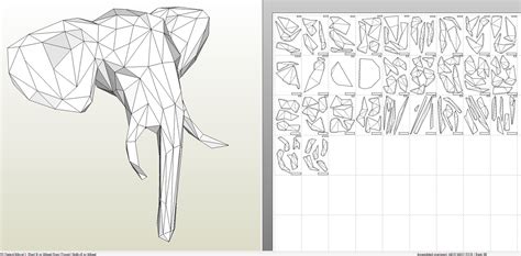 Papercraft Pdo File Template For Animal Elephant Head Elephant