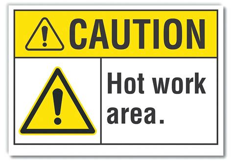 Reflective Sheeting Adhesive Sign Mounting Hot Work Area Caution