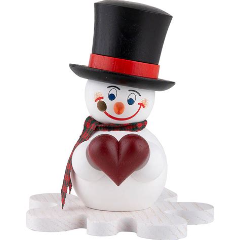 Smoker Snowman Jack With Heart Exclusive 12 Cm47in By Seiffener